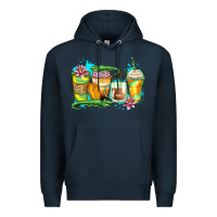 Navy alligator coffee cups Premium Hoodie - Zillion Design Studio