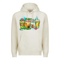 Oatmeal Heather alligator coffee cups Premium Hoodie - Zillion Design Studio