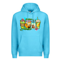 Ocean Blue alligator coffee cups Premium Hoodie - Zillion Design Studio