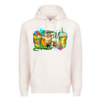 Pale Pink alligator coffee cups Premium Hoodie - Zillion Design Studio
