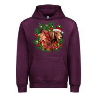 Mauve Wine merry Christmas brahman bull Urban Hoodie - RanaPortraitStore