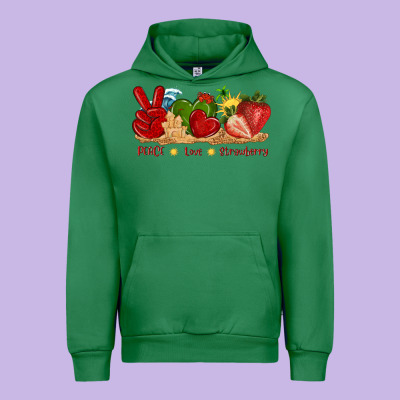 Peace Love Strawberry With Summer Urban Hoodie Designed By Texasbilliewilder