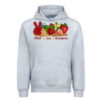 Heather Grey peace love strawberry with summer Urban Hoodie - texasbilliewilder