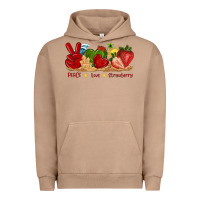 Pigment Burro peace love strawberry with summer Urban Hoodie - texasbilliewilder