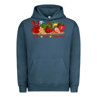 Pigment Midnight Navy peace love strawberry with summer Urban Hoodie - texasbilliewilder
