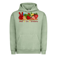 Pigment Oil Green peace love strawberry with summer Urban Hoodie - texasbilliewilder