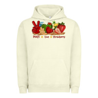 Pigment Pistachio peace love strawberry with summer Urban Hoodie - texasbilliewilder