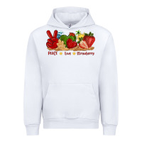 White peace love strawberry with summer Urban Hoodie - texasbilliewilder