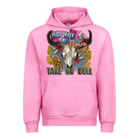 Fuchsia Pink do not harm take no bull cow skull Urban Hoodie - Zillion Design Studio
