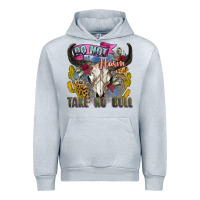 Heather Grey do not harm take no bull cow skull Urban Hoodie - Zillion Design Studio