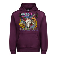 Mauve Wine do not harm take no bull cow skull Urban Hoodie - Zillion Design Studio