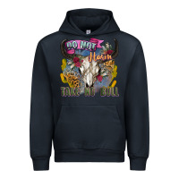 Navy do not harm take no bull cow skull Urban Hoodie - Zillion Design Studio