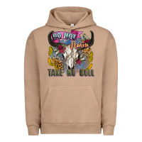 Pigment Burro do not harm take no bull cow skull Urban Hoodie - Zillion Design Studio