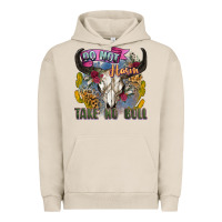 Pigment French Oak do not harm take no bull cow skull Urban Hoodie - Zillion Design Studio