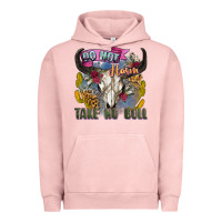 Pigment Salmon do not harm take no bull cow skull Urban Hoodie - Zillion Design Studio