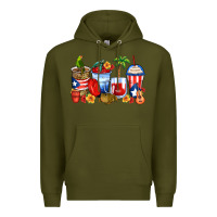 Army Green puerto rico coffee cups Premium Hoodie - Zillion Design Studio
