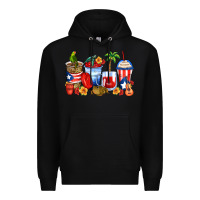 Black puerto rico coffee cups Premium Hoodie - Zillion Design Studio