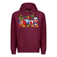 Burgundy puerto rico coffee cups Premium Hoodie - Zillion Design Studio