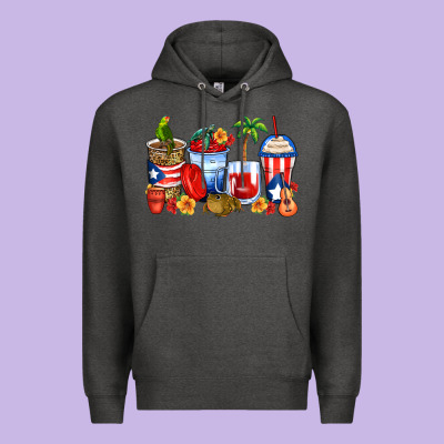 Puerto Rico Coffee Cups Premium Hoodie Designed By Zillion Design Studio