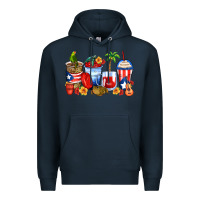Navy puerto rico coffee cups Premium Hoodie - Zillion Design Studio