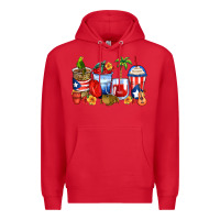 Red puerto rico coffee cups Premium Hoodie - Zillion Design Studio