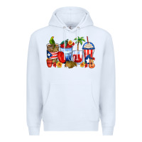 White puerto rico coffee cups Premium Hoodie - Zillion Design Studio