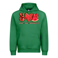 Emerald peace love watermelon Urban Hoodie - texasbilliewilder