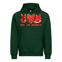 Forest Green peace love watermelon Urban Hoodie - texasbilliewilder