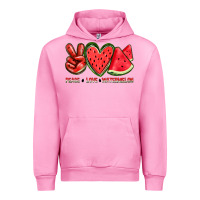 Fuchsia Pink peace love watermelon Urban Hoodie - texasbilliewilder