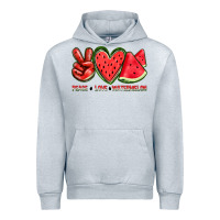 Heather Grey peace love watermelon Urban Hoodie - texasbilliewilder
