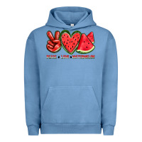 Pigment Pebble Blue peace love watermelon Urban Hoodie - texasbilliewilder