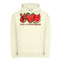 Pigment Pistachio peace love watermelon Urban Hoodie - texasbilliewilder