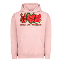 Pigment Salmon peace love watermelon Urban Hoodie - texasbilliewilder