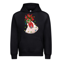 Black christmas rooster with lights Urban Hoodie - RanaPortraitStore