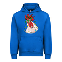 Cobalt christmas rooster with lights Urban Hoodie - RanaPortraitStore