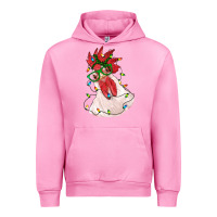 Fuchsia Pink christmas rooster with lights Urban Hoodie - RanaPortraitStore