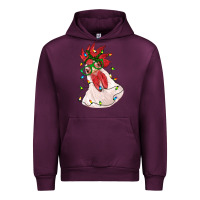 Mauve Wine christmas rooster with lights Urban Hoodie - RanaPortraitStore