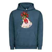 Pigment Midnight Navy christmas rooster with lights Urban Hoodie - RanaPortraitStore