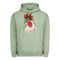 Pigment Oil Green christmas rooster with lights Urban Hoodie - RanaPortraitStore