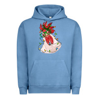 Pigment Pebble Blue christmas rooster with lights Urban Hoodie - RanaPortraitStore