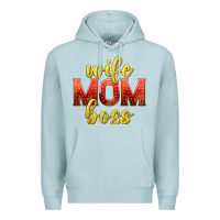 Blue Mist wife mom boss Premium Hoodie - texasbilliewilder