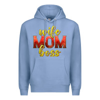 Colony Blue wife mom boss Premium Hoodie - texasbilliewilder