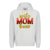 Dove Grey wife mom boss Premium Hoodie - texasbilliewilder