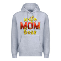 Heather Grey wife mom boss Premium Hoodie - texasbilliewilder