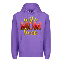 Purple wife mom boss Premium Hoodie - texasbilliewilder