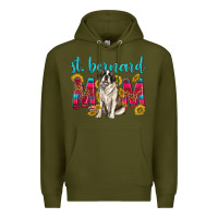 Army Green western st bernard mom Premium Hoodie - texasbilliewilder