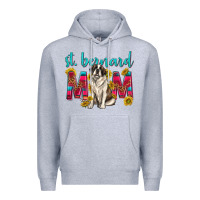 Heather Grey western st bernard mom Premium Hoodie - texasbilliewilder