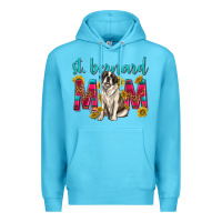 Ocean Blue western st bernard mom Premium Hoodie - texasbilliewilder