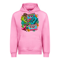 Fuchsia Pink 90's country cassette tapes Urban Hoodie - Zillion Design Studio