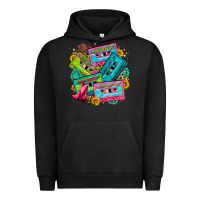 Pigment Black 90's country cassette tapes Urban Hoodie - Zillion Design Studio